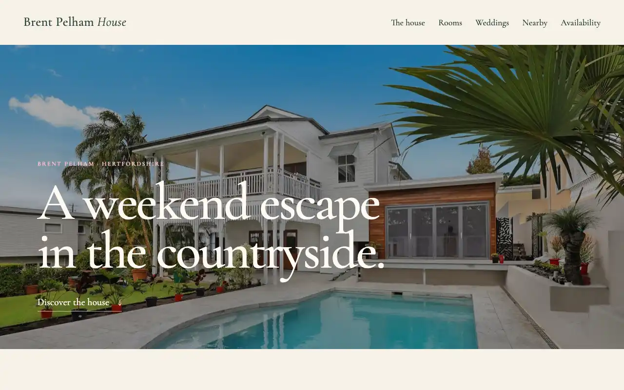 Homepage of Brent Pelham House, a country house B&B